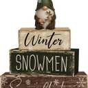 4 Pcs Christmas Decorations Indoor - Wooden Gnome Table Decoration for Home - Christmas Centerpiece For Table - Winter Tiered Tray Decor Rustic Farmhouse Xmas Gift for Home Kitchen Mantel