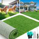 LOOBANI Synthetic Artificial Turf Roll, Artificial Grass for Dog Potty with Drainage Holes, Fake Grass Rug for Garden Landscape Balcony Patio Backyard Decoration (4 Feet x 6 Feet)
