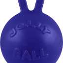 Jolly Pets Tug-n-Toss Heavy Duty Dog Toy Ball with Handle, 6 Inches/Medium, Blue