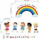 Play Learn & Grow Together Wall Stickers - Inspirational Quotes Rainbow Wall Decals - Baby Nursery Kids Room Daycare Playroom Classroom Wall Decor