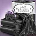 DECOLURE Satin Bed Sheets - 4 Piece Luxury Silky King Size Bedding Set - Softer Than Silk, Wrinkle-Free with 15 Deep Pocket Fitted Sheet, Perfect for Hair & Skin, Gifts for Women (Stone Grey)