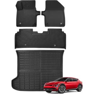 Floor Mats for KIA EV6 2024 2023 2022, Upgrade Custom Fit All Weather Heavy-Duty Rubber Cargo Liner for KIA EV6 2022-2024 Non Slip Interior Accessories