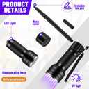 Tegeme 4 Invisible Ink Pen Set 2 Invisible Marker 2 Blacklight Flashlights with UV Black Light Markers Disappearing Ink Pen for Secret Notes Holiday Gifts Favors(21 LED)