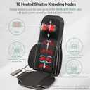Mynt FSA Eligible HSA Approved Shiatsu Neck and Back Massager for Chair with 10 Deep Kneading Nodes, 2D & 3D Back Massage with Heat, Portable Spot Massage Chair Pad (Black)