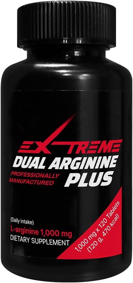 Extreme Dual ARGININE Plus with Vitamin B Complex - Boost up Energy & Vitality for Men's Sports Performance (1,000mg x 120 Tablets, 2 Months Supply) Exp 10/22/25