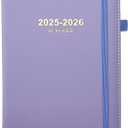 Daily Planner 2025-2026, Academic Planner(July 2025 - June 2026) - One Page Per Day, Daily Monthly Agenda, 5.7" x 8.3" Appointment Book with Hourly Schedule and Monthly Tabs (Purple)