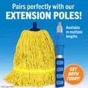 Screw On Cotton Mop Head Replacement Refill, Heavy Duty String Mop Head for Boat, Deck, Floor, Home, Car, and RV Cleaning, Durable and Absorbent Design