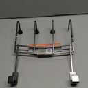 Spectrum Over the Door Hooks Coffee Brown Metal Hanging Hook Rack for Kitchen Bathroom Closet Laundry Organization, Heavy Duty Behind the Door Hook Coat Hanger Towel Rack Doors Up To 1.75” Thick