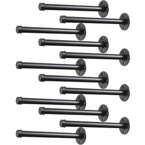 Industrial Pipe Shelving 8 Inch Floating Shelf Brackets DIY Shelving Brackets 12 Pack Pipe Decor Wall Rustic Clothing Rack