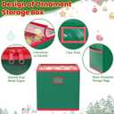 Christmas Ornament Storage Box with Dividers 4 Removable Trays Christmas Storage Container Store Up to 64 Holiday Ornaments 3 Inch Christmas Ball Storage Container Bins for Xmas Decorations (Green)