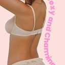 Women's Sexy Sheer Balconette Bra Mesh Unlined Underwire Bras Demi Plunge See Through Unpadded Lace Everyday Bralette (36D, Nude)