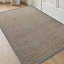 DEXI Ultra Thin Entryway Indoor Door Mat 32x48, Non Slip Rubber Backing Inside Entry Mat, Low Profile Easy Clean Dirt Trapper Doormat for Inside Entrance Patio, Grey