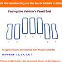 Blue Grill Inserts for 2024 2025+ Jeep Wrangler JL Grille Cover & Headlight Cover Trim Accessories
