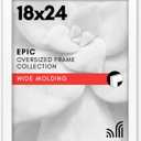 Americanflat 18x24 Poster Frame in White - Composite Wood with Polished Plexiglass - Horizontal and Vertical Formats for Wall with Included Hanging Hardware