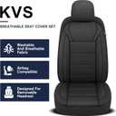 kvs 3D Air Mesh Car Seat Covers Full Set, Breathable Split Bench Compatible Seat Covers for Cars, Universal Car Interior Covers for Most Sedan Truck SUV Vans(Black)