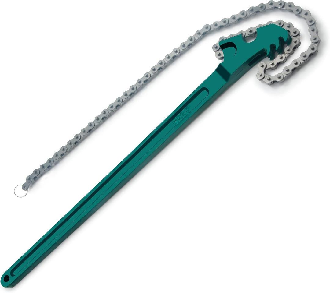 AUPREX 24 Inch Heavy Duty Chain Oil Filter Wrench, Adjustable Long Handle Tool Fits Max 12.6 Inch Diameter