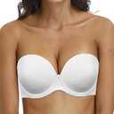 YANDW Strapless Convertible Pushup Bra Heavily Padded Lift Up Supportive Add Two Cup Multiway Tshirt Bras, 34A
