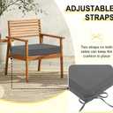 downluxe Outdoor Chair Cushions Set of 2 for Patio Furniture, Water-Resistant Square Corner Patio Chair Cushions with Ties, High Density Foam Outdoor Seat Cushion, 18.5" X 16" X 3", Dark Grey