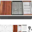 Logmey 33" Undermount Kitchen Sink Workstation 33x19 SUS304 16 Gauge Stainless Steel Under Counter Single Bowl Kitchen Sinks 33x19x9 Inch