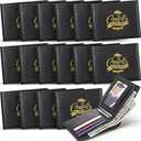16 Pack 2026 Graduation Gifts Bulk for Men Him PU Leather Wallets with Money Clip Card Holder Engraved Congrats Grad Wallet for Men College Son Boyfriend