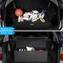 Trunk Organizer for Car With Lid,Foldable Trunk Organizer for SUVs & Sedans,Multi-Functional Leather Storage Box- Black - Large