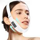 Electric Double Chin Device and V-Face Machine with 8 Modes and 15 Gear Adjustable Intensities - Intelligent Double Chin Machine for V-face (Glossy White)