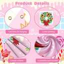 AIBIIN 4 Pcs Pink Christmas Gingerbread Door Decorations Xmas Gingerbread House Candy Door Covers Backdrop Christmas Hanging Banner Porch Sign for Holiday Classroom Office Home Party Decor