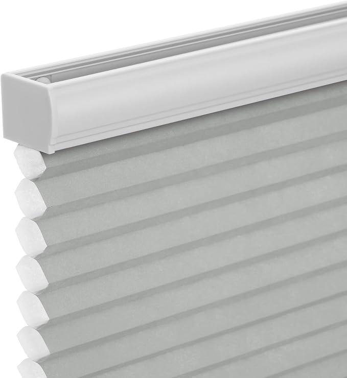 Changshade Cordless Cellular Shades,Blackout Honeycomb Shades for Windows,Pull Down Pleated Blinds,Easy to Install for Indoor Windows and French Doors,White(Blackout),31.5" w x 64" h