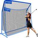 Golf Hitting Net with Extra Striking Net, 10x7ft/7x7ft Heavy Duty Golf Practice Nets for Golfers Backyard Driving Swing, Golf Impact Cage Metal Frame with Storage Bag&Elevated Base, Indoor Outdoor Use