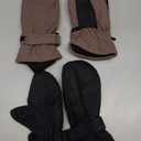 SATINIOR Kids Snow Mittens Waterproof Winter Ski Gloves Warm Thicken Snow Gloves for Girls Boys (5-8 Years, Coffee,Black)