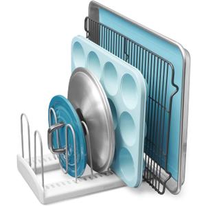 YouCopia StoreMore Adjustable Pan and Lid Rack, Pot Lids and Pans Organizer for Kitchen Cabinet Storage, Classic Edition