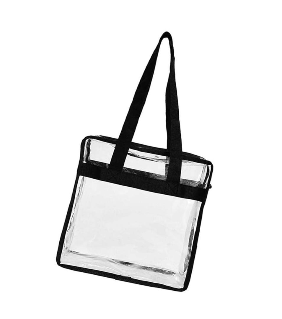 Clear Tote Bag Shoulder Bag, PVC Toiletry Bag Travel Handbag Tote Bag, Metal Zipper Large Capacity Tote Bag