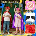 KUBUSFLY Superhero Capes for Kids, 8 Pack Halloween Costumes with Capes Masks Dress Up Set for Cosplay Party Birthday Halloween Christmas Gifts Toys for Boys Girls Kids Toddler 3+ (S)