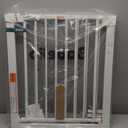 BABELIO New Version Baby Gate with Cat Door Adjustable,29-40" Metal Pet Door for Stairs & Doorways,Pressure Mounted,No Tools Needed,White (29-40" Wide, 30" Tall)