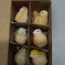6PCS Ceramic Bird Figurines, Multi-Color, 2.2inch Mini Birds Garden and Home DecorStatues Decor for Garden Living Room Bedroom Office, Birds Landscape Accessories (01)