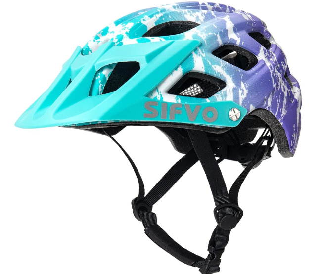 Bicycle Helmet Children Boys and Girls 54-57 cm, SIFVO Children's Bicycle Helmet with Visor, Lightweight and Comfortable Helmet Children's Bicycle Helmet Child