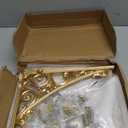 Khtumeware Shelf Bracket 10 Inch, Decorative Brackets for Shelving, Heavy Duty Vintage Ornate Shelf Bracket, Hardware Included, 4 Pack,Antique Gold Finish, 9.84x7x1.73 inch