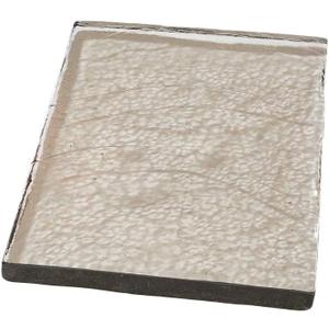 47th & Main Recycled Glass Appetizer Tray Serving Board, 18" x 12", Clear/Textured