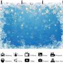 8x6ft Winter Bokeh Sparkle Blue Backdrop Snowflake Winter Wonderland Baby Shower Photography Background Xmas Backdrops for Photography Christmas Family Decorations Cake Smash Photo Booth Props
