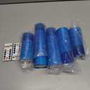 Raycare Flameless Candle with Remote Timer  5 Flickering Acrylic Battery Operated LED Pillar Candles with Embedded Star String for Christmas, Home Decor, and as a Gift(Blue)