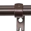 Amazon Basics Adjustable 1-Inch Extendable Curtain Rod for Windows, Cap Finials, 72" to 144", Bronze
