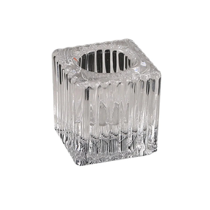 Modern Clear Glass Holder Stand Candlestick for Parties and Christmas Decorations(12 pack)