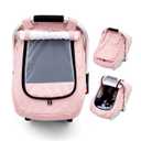 Waterproof Car Seat Cover Baby, 3D Mink Dot Infant Car Seat Cover with 2 Breathable Vents, Universal Carseat Canopy for Girls Boys, Baby Carrier Cover for All Seasons, Protect from Sunlight Rain (Pink)
