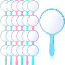 Jetec 25 Pcs Handheld Mirror with Handle, 3.94" L x 2.17" W, Small Portable Round Mirror Bulk for Kids Classroom Travel Makeup Camping Daily DIY Gifts Valentine's Day Easter Crafts(Blue Color Series)