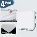 Pushglossy 4 Pack 22.5" x 22.5" x 0.08" Frosted Fluorescent Light Diffuser Panels, Translucent Polystyrene Sheet Replacement for 2x2ft Drop Ceiling Lights for Classroom Office Home