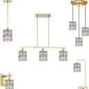 2 Pack Crystal Shade Replacement,Ceiling Fan Light Drum Lampshades Champagne Finish for Chandelier Vanity Lights Wall Sconces Pendant Light,1.66" Fitter Size 5" high*4.6" Diameter