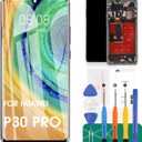 OLED for Huawei P30 Pro Screen Replacement LCD Display for VOG-L29 VOG-L09 VOG-AL00 VOG-TL00 Touch Screen Digitizer Assembly Replacement Repair Parts with FrameSupport Fingerprints