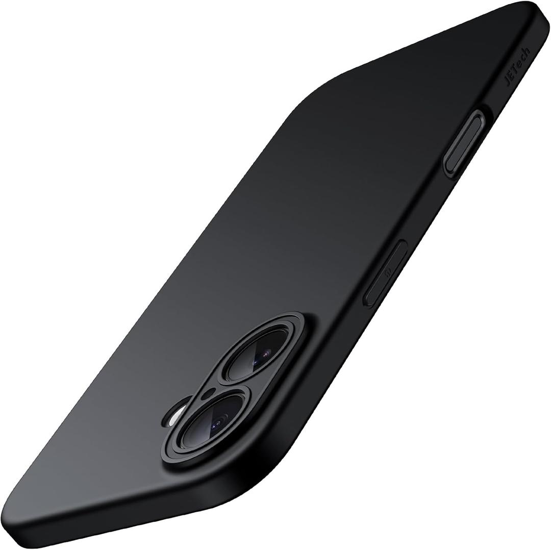 JETech Slim Case for iPhone 16 6.1-Inch with Camera Lens Full Protection, Ultra-Thin Lightweight Matte Finish Minimalist Protective Phone Cover (Black)