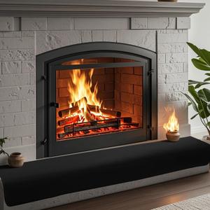 BALAPET Thick Memory Foam Fireplace Baby Proofing, 90.5x14 in Soft Fireplace Cover Hearth Cushion Baby Proof, Velvet Protectors for Children Proofing, Edge Protector, (Black,14x90.5in)