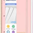 2 x Spiral Notebook Graph Ruled Paper 8" x 10 1/2", 1 Subject Spiral Grid Notebook 3-Hole Punched Perforated Page Ideal for School, Office, Writing, 95 Sheets Lined Journaling Graphing Notebook, Pink